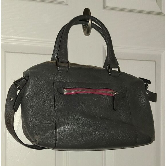 15" Vtg COACH Legacy Graphite Berry Textured Leather Molly Satchel Purse #21140 - Picture 3 of 6